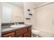 Bathroom featuring granite counters, shower, and bath combo at 2236 Bigwood Trl, Atlanta, GA 30349