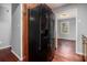 Kitchen with black appliances, granite countertops, and wood cabinets at 570 Knollwood Dr, Stockbridge, GA 30281