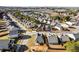 Overhead view of a neighborhood with lush yards, well-kept lawns, and inviting residential homes at 165 Birch St, Hiram, GA 30141