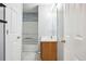 Bathroom featuring a single vanity and shower and tub combo at 2172 Creekview Trl, Decatur, GA 30035