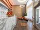 Elegant lobby area featuring a marble reception desk, modern lighting, and stylish decor at 1080 Peachtree Ne St # 1610, Atlanta, GA 30309