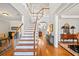 Elegant foyer with hardwood floors and staircase, showcasing a bright and welcoming entryway at 1775 Unity Loop, Cumming, GA 30040