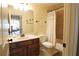 Bathroom featuring a shower/tub combination, toilet, and vanity with a sink at 1520 Camden Cove Dr, Cumming, GA 30040