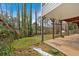 Expansive backyard featuring a covered patio and views of a lush, wooded area for outdoor enjoyment at 2018 Sugar Maple Ln, Woodstock, GA 30189