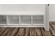 Mudroom storage with white bench and cubbies for organization at 372 Mulberry Se Row, Atlanta, GA 30354