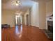 Spacious living room with fireplace, high ceilings, and hardwood floors at 7925 Timberline Overlook, Cumming, GA 30041