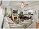 Open living space with fireplace, comfortable seating, and a view of the kitchen at 230 Rosenwald Ln, Hampton, GA 30228