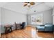 Home office with vaulted ceilings, hardwood floors, and natural light at 302 Meadow Lark Xing, Canton, GA 30114