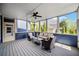 Relaxing screened porch with ceiling fan and comfortable seating area at 302 Meadow Lark Xing, Canton, GA 30114