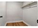 Walk in closet space with new hardwood floors and room to store all your clothing and accessories at 1090 Harwell Nw St, Atlanta, GA 30314
