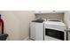 Convenient laundry room with modern white washer and dryer units installed at 1917 Baxley Pine Trce, Suwanee, GA 30024