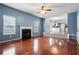 Open living area with hardwood floors, fireplace and an eat-in kitchen at 1979 Resting Creek Dr, Decatur, GA 30035