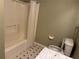 Full bathroom with a tub and shower, toilet, and vanity with a marble countertop at 1848 San Gabriel Ave, Decatur, GA 30032