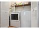 Practical laundry room with modern washer and dryer units and ample storage space at 5095 Derry Nw Rd, Acworth, GA 30101