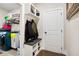 Functional mudroom with built-in storage, coat hooks, and a convenient bench at 844 Pool Rd, Hiram, GA 30141