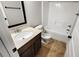 Cozy bathroom featuring a vanity, toilet, and shower/tub combo at 2897 Austin Common Dr, Dacula, GA 30019