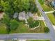 A beautiful aerial view displaying the home's well-manicured lawn and lush greenery at 3278 Winter Wood Ct, Marietta, GA 30062