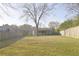 Expansive backyard with a wooden fence and screen porch provides ample outdoor space for recreation at 10375 Plantation Bridge Dr, Johns Creek, GA 30022