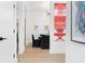 Open dining area features contemporary art, modern chandelier, and neutral paint palette at 567 Ponce De Leon Ne Ave # 404, Atlanta, GA 30308