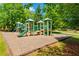 Green playground with slides and climbing equipment surrounded by mature trees and lush green grass at 216 Crescent Moon Way, Canton, GA 30114