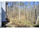 View of the landscaped backyard with a wooden fence at 555 Lower Birmingham Rd, Canton, GA 30115
