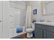 Clean and modern bathroom featuring a shower-tub combo and a stylish vanity at 6028 Providence Dr, Union City, GA 30291