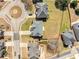 An aerial view of the home with a large, well-maintained yard, situated in a Gathering-friendly cul-de-sac at 50 Riverstone Dr, Covington, GA 30014
