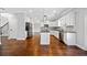 Spacious modern kitchen with white cabinets, granite countertops, stainless steel appliances, and a central island at 50 Riverstone Dr, Covington, GA 30014