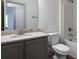 This bathroom offers a granite vanity and shower/tub combination at 325 Forkview Dr, Lawrenceville, GA 30044