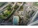 An aerial view highlights the pool and surrounding cityscape at 400 W Peachtree Nw St # 2604, Atlanta, GA 30308