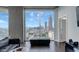 Unobstructed cityscape views from the comfort of the living room at 400 W Peachtree Nw St # 2604, Atlanta, GA 30308