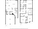 Floor plans of the first and second floors including the living room, bedrooms, dining area and other rooms at 2105 Caswell Cir # 185, Marietta, GA 30060