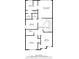 Second floor floorplan layout, featuring the primary bedroom, 3 bedrooms and 3 baths at 2105 Caswell Cir, Marietta, GA 30060