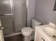 Bathroom with shower and toilet at 6831 Lismore Dr, Norcross, GA 30093