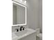 Clean and modern bathroom with a white vanity, marble countertop, updated faucet, and a rectangular LED mirror at 2329 Walker Dr, Lawrenceville, GA 30043