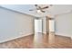 Spacious bedroom features a ceiling fan and wood-look flooring, offering a blend of comfort and style at 808 Riverview Se Dr, Marietta, GA 30067