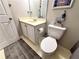 Bathroom with single sink vanity, and toilet at 1002 River Plantation Drive, Woodstock, GA 30188