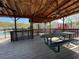 Community picnic gazebo with tables, overlooking the playground and pool, creating a social hub at 1002 River Plantation Drive, Woodstock, GA 30188