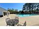 Community pool area with lounge chairs and tables, perfect for relaxation and socializing at 1002 River Plantation Drive, Woodstock, GA 30188