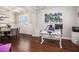 Office space with coffered ceiling, and view into the dining room at 3139 Hilltop Dr, Marietta, GA 30066