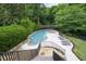 Beautifully designed pool area with stone accents, a waterfall feature, and lounge chairs for relaxation at 948 Saint Lyonn Cts, Marietta, GA 30068