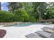 Inviting backyard pool with a waterfall feature, stone coping, and lounge chairs for poolside relaxation at 948 Saint Lyonn Cts, Marietta, GA 30068