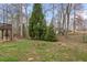 Spacious backyard features mature trees and a charming landscape at 7810 Rose Ct, Cumming, GA 30040
