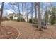 Large back yard with trees including trampoline at 7810 Rose Ct, Cumming, GA 30040