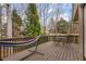 Relaxing deck features a hammock, outdoor dining set, and wooded views at 7810 Rose Ct, Cumming, GA 30040