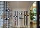 Modern wine cellar with metal racking and lighting at 1653 Pamela Ne Dr, Brookhaven, GA 30319