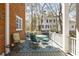 Inviting porch featuring comfortable seating, a stylish rug, and classic white columns at 3847 Sweet Bottom Dr, Duluth, GA 30096