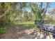 This backyard features a patio and wooded area at 1013 Columbia Dr, Decatur, GA 30030