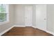 Bedroom showing hardwood floors and closet space at 1013 Columbia Dr, Decatur, GA 30030