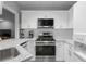 Modern kitchen with stainless steel appliances and white cabinets at 3655 Brisbane Dr, Marietta, GA 30062